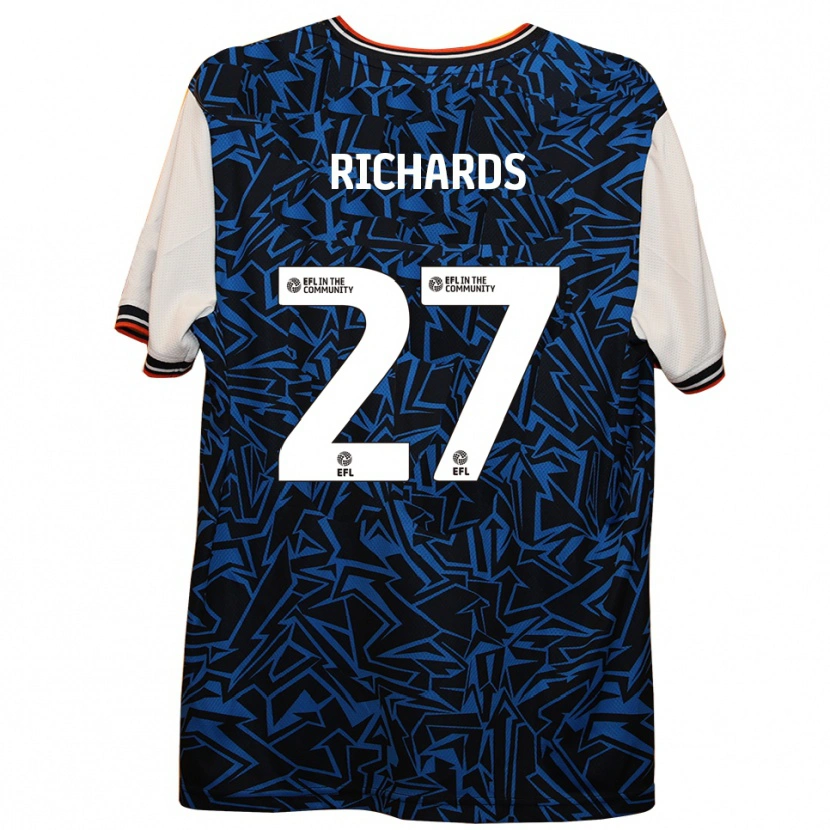 Danxen Kinder Jake Richards #27 Blau Schwarz Weiß Auswärtstrikot Trikot 2025/26 T-Shirt