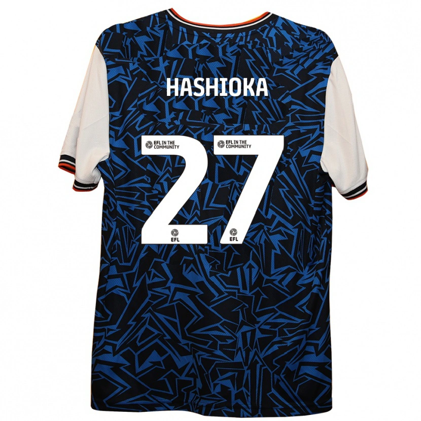 Danxen Kinder Daiki Hashioka #27 Blau Schwarz Weiß Auswärtstrikot Trikot 2025/26 T-Shirt