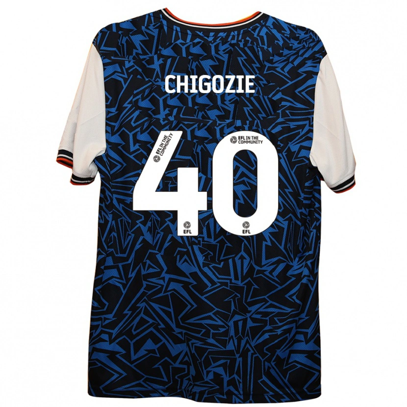 Danxen Kinder Christian Chigozie #40 Blau Schwarz Weiß Auswärtstrikot Trikot 2025/26 T-Shirt