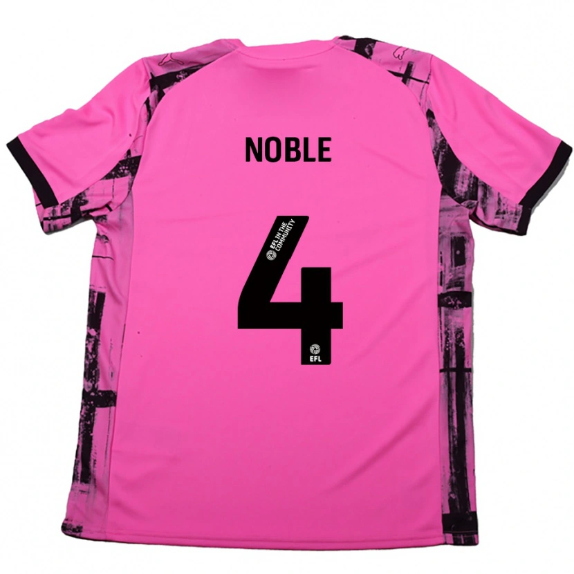 Danxen Kinder Fay Noble #4 Rosenrot Schwarz Auswärtstrikot Trikot 2025/26 T-Shirt