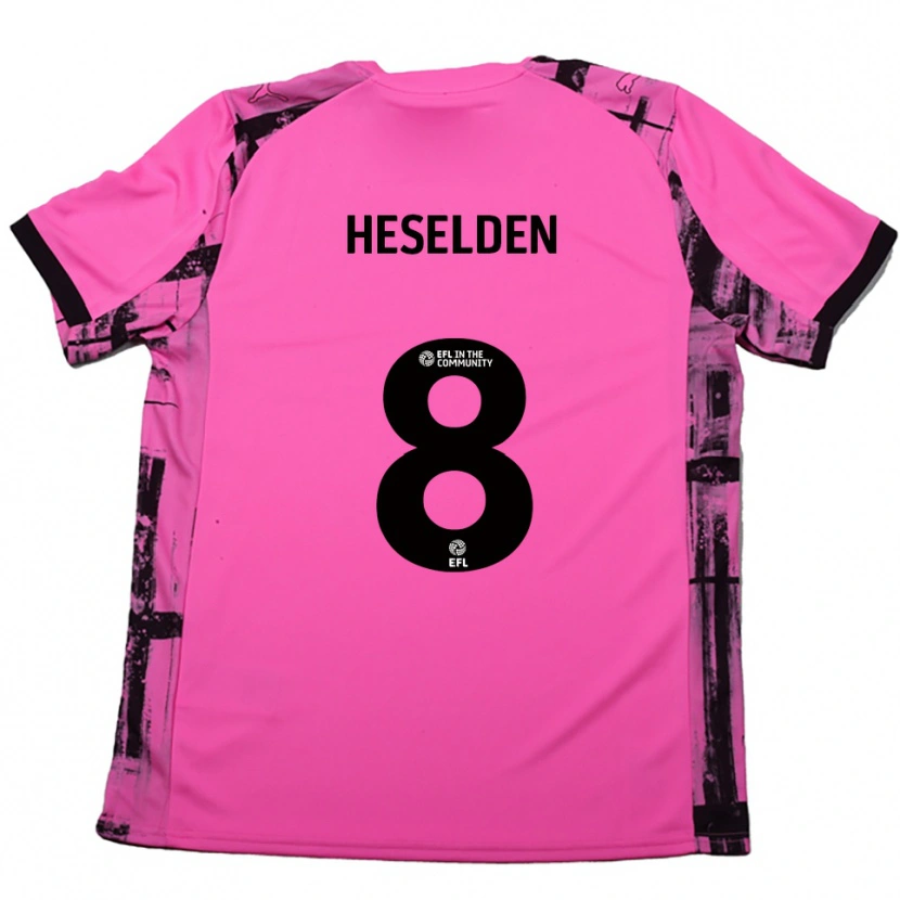 Danxen Kinder Ruby Heselden #8 Rosenrot Schwarz Auswärtstrikot Trikot 2025/26 T-Shirt
