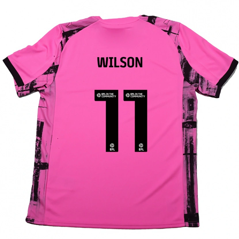 Danxen Kinder James Wilson #11 Rosenrot Schwarz Auswärtstrikot Trikot 2025/26 T-Shirt