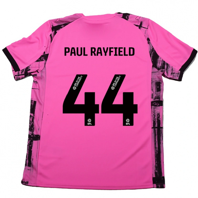 Danxen Kinder Josh Paul Rayfield #44 Rosenrot Schwarz Auswärtstrikot Trikot 2025/26 T-Shirt