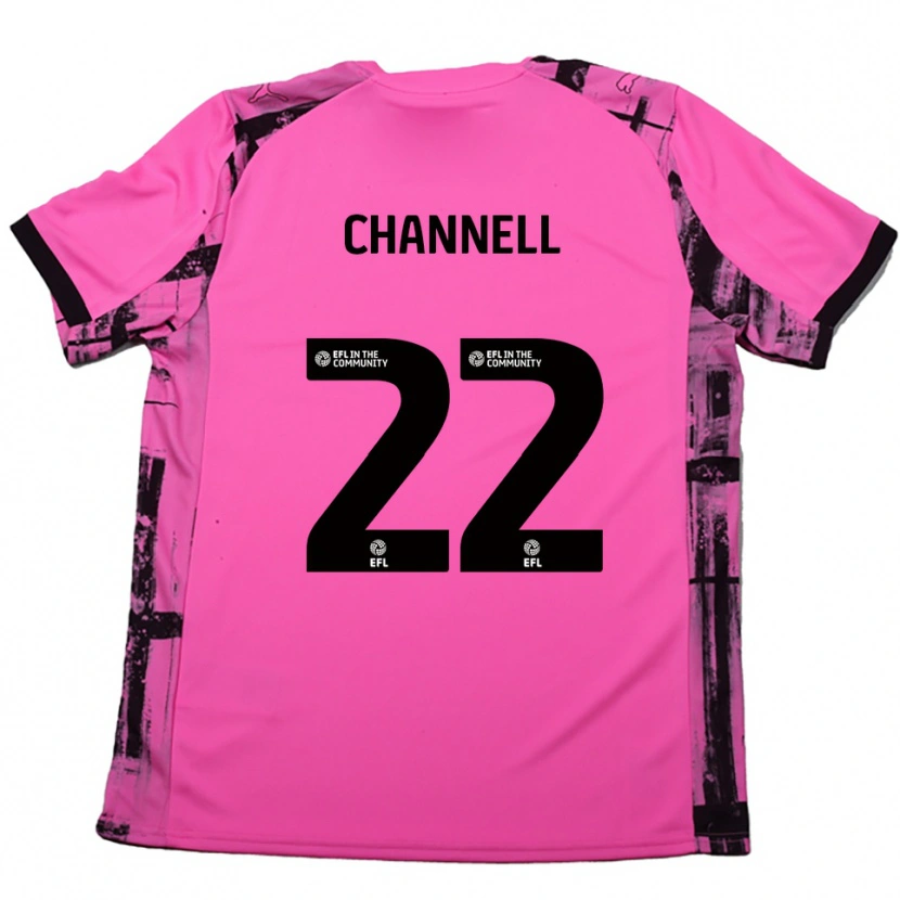 Danxen Kinder Laila Channell #22 Rosenrot Schwarz Auswärtstrikot Trikot 2025/26 T-Shirt