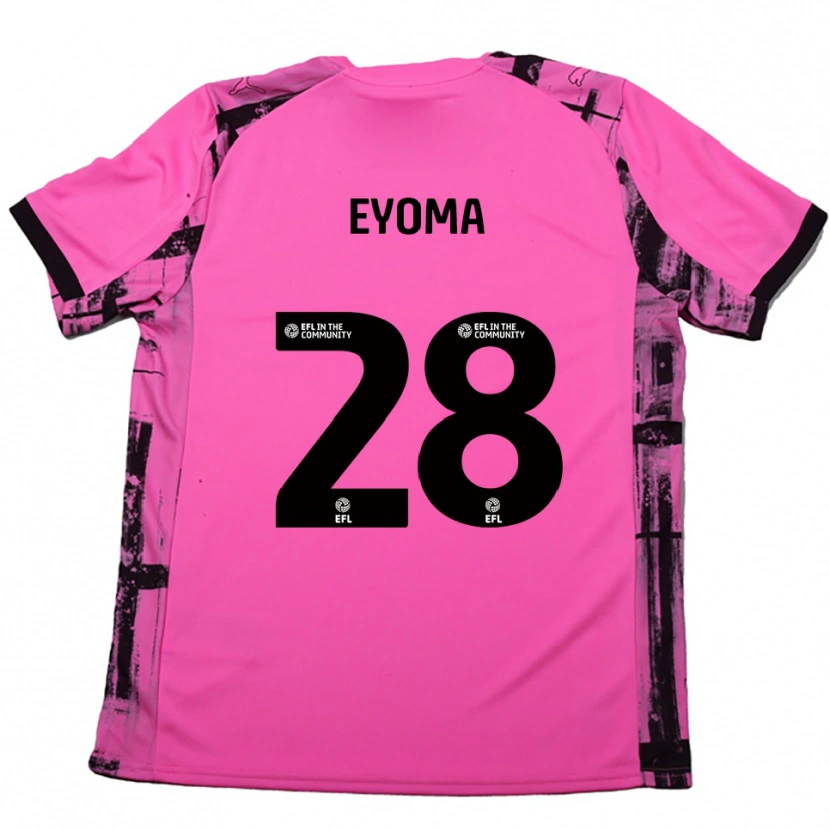 Danxen Kinder Timothy Eyoma #28 Rosenrot Schwarz Auswärtstrikot Trikot 2025/26 T-Shirt
