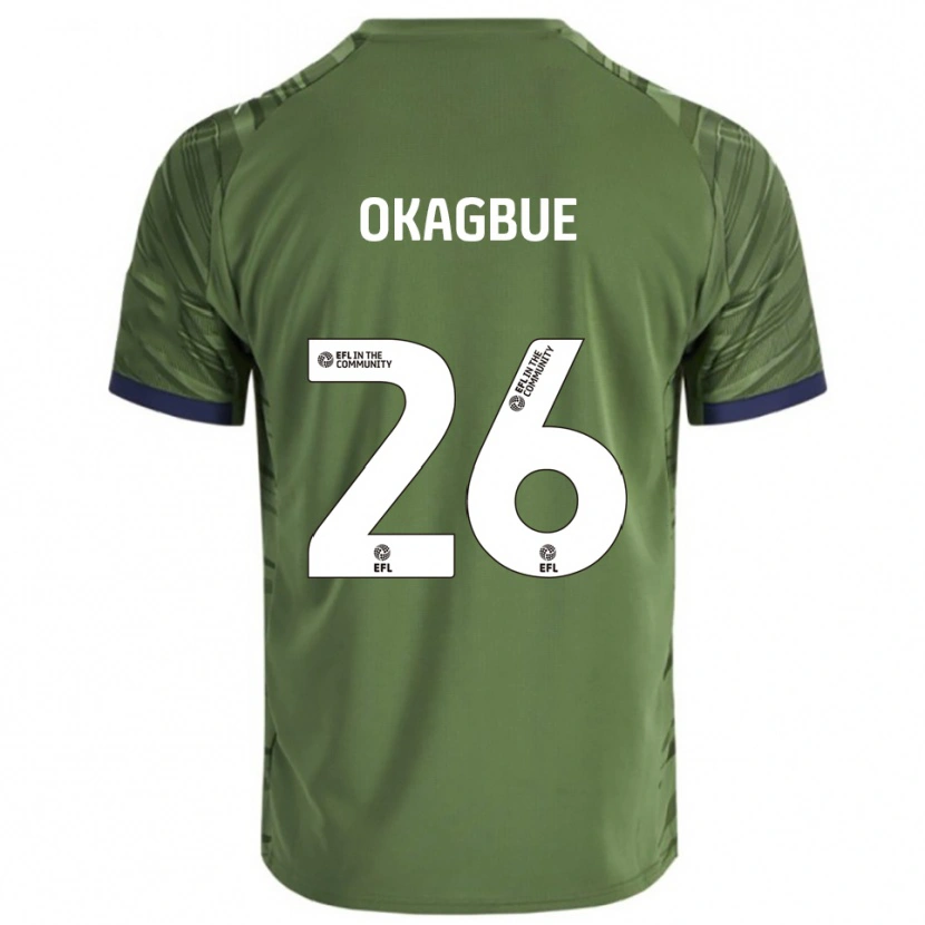 Danxen Kinder David Okagbue #26 Grün Weiß Auswärtstrikot Trikot 2025/26 T-Shirt