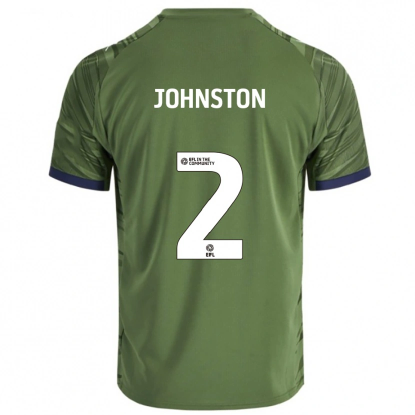Danxen Kinder Carl Johnston #2 Grün Weiß Auswärtstrikot Trikot 2025/26 T-Shirt