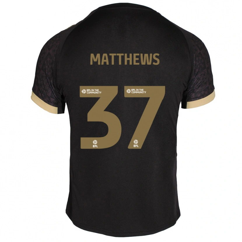 Danxen Kinder Jack Matthews #37 Schwarz Gold Auswärtstrikot Trikot 2025/26 T-Shirt