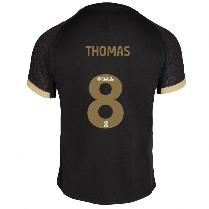 Danxen Kinder Lewis Thomas #8 Schwarz Gold Auswärtstrikot Trikot 2025/26 T-Shirt