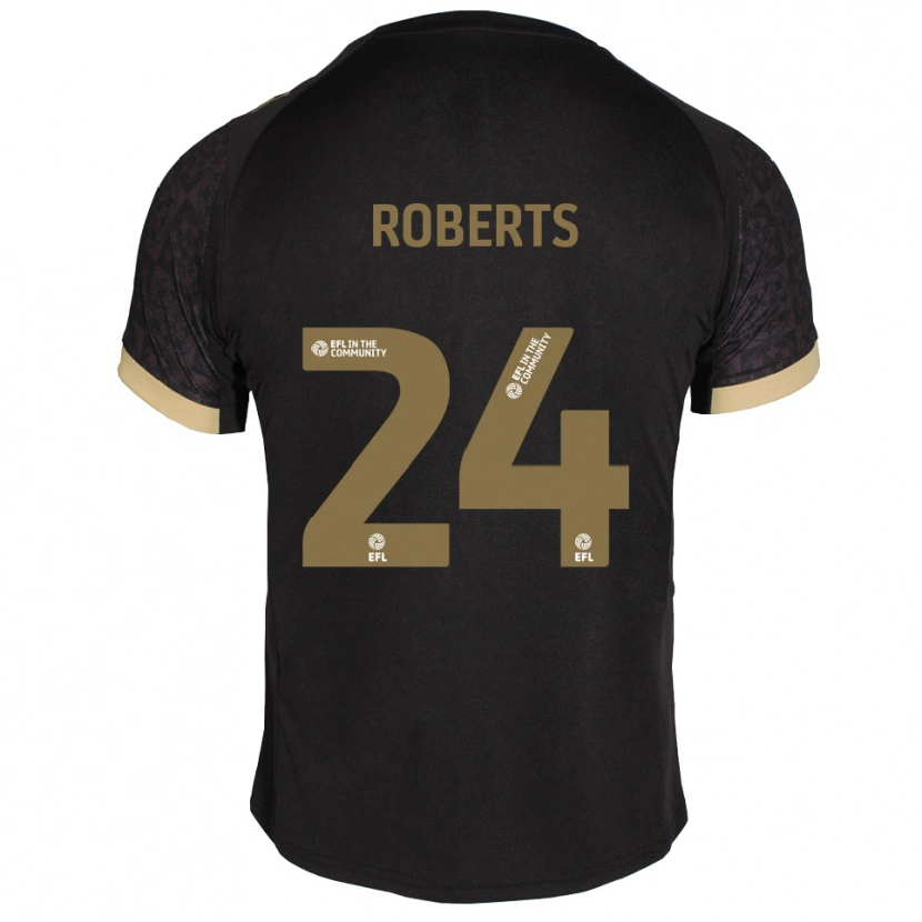 Danxen Kinder Caleb Roberts #24 Schwarz Gold Auswärtstrikot Trikot 2025/26 T-Shirt