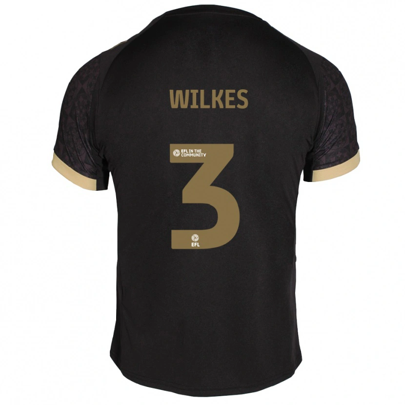 Danxen Kinder Finley Wilkes #3 Schwarz Gold Auswärtstrikot Trikot 2025/26 T-Shirt