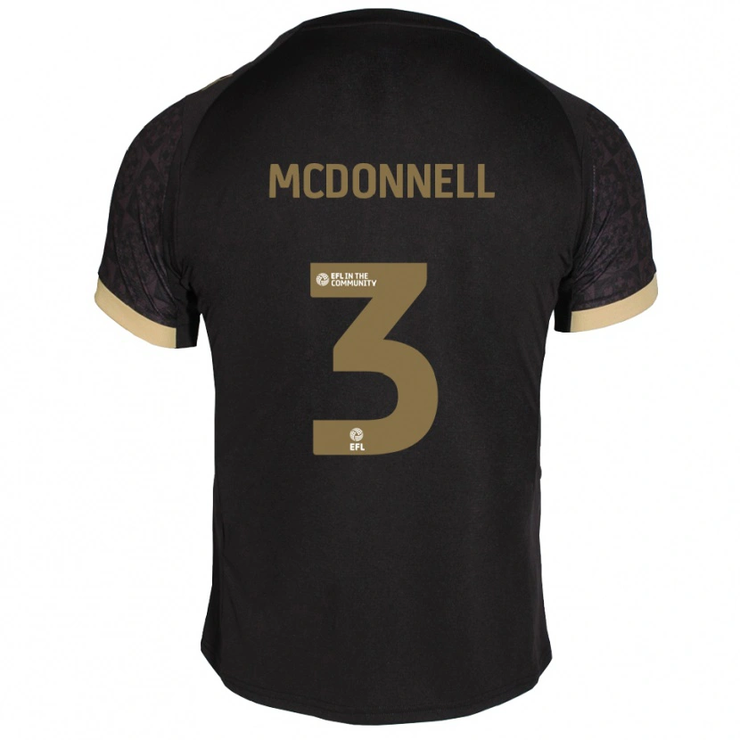 Danxen Kinder Rosie Mcdonnell #3 Schwarz Gold Auswärtstrikot Trikot 2025/26 T-Shirt
