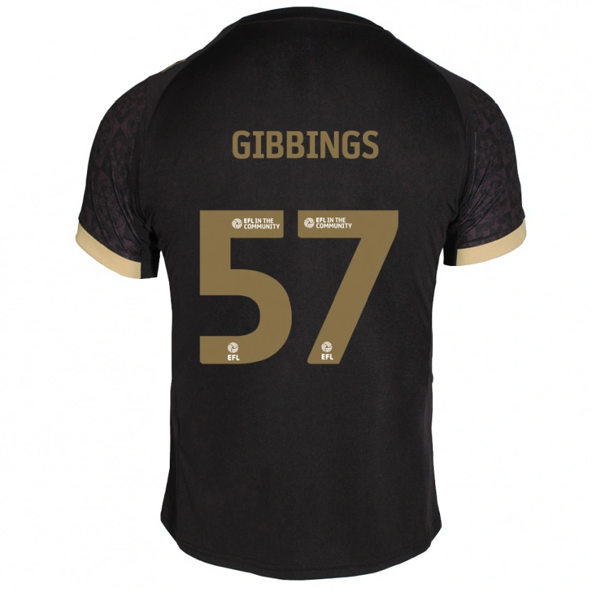 Danxen Kinder Cole Gibbings #57 Schwarz Gold Auswärtstrikot Trikot 2025/26 T-Shirt