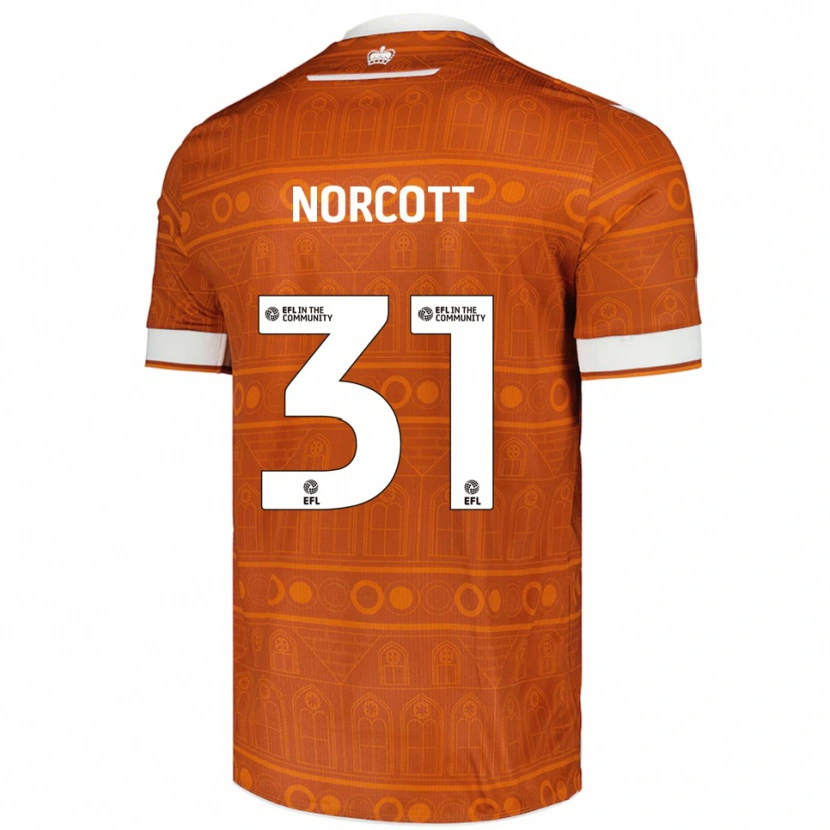 Danxen Kinder Tom Norcott #31 Orange Weiß Auswärtstrikot Trikot 2025/26 T-Shirt