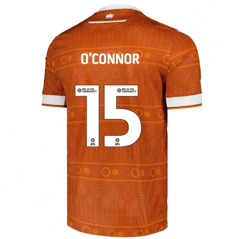 Danxen Kinder Paudie O'connor #15 Orange Weiß Auswärtstrikot Trikot 2025/26 T-Shirt