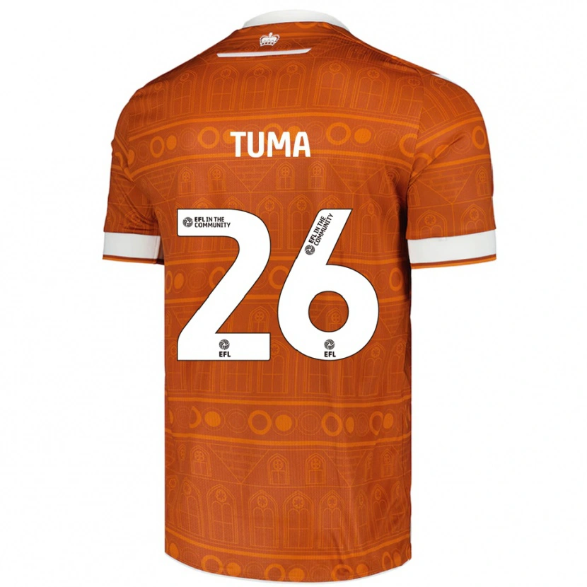 Danxen Kinder Basil Tuma #26 Orange Weiß Auswärtstrikot Trikot 2025/26 T-Shirt