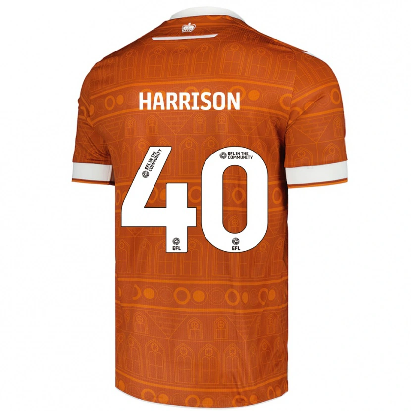 Danxen Kinder Sam Harrison #40 Orange Weiß Auswärtstrikot Trikot 2025/26 T-Shirt