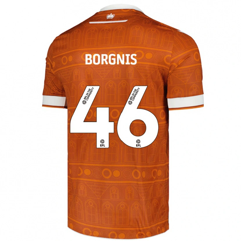 Danxen Kinder Jacob Borgnis #46 Orange Weiß Auswärtstrikot Trikot 2025/26 T-Shirt
