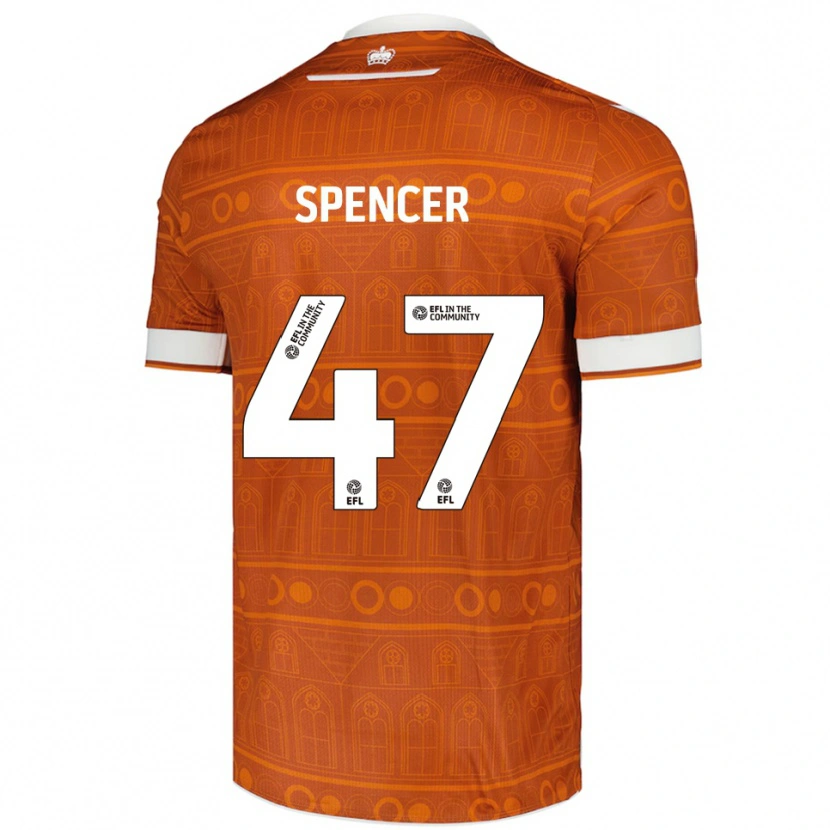 Danxen Kinder Shay Spencer #47 Orange Weiß Auswärtstrikot Trikot 2025/26 T-Shirt