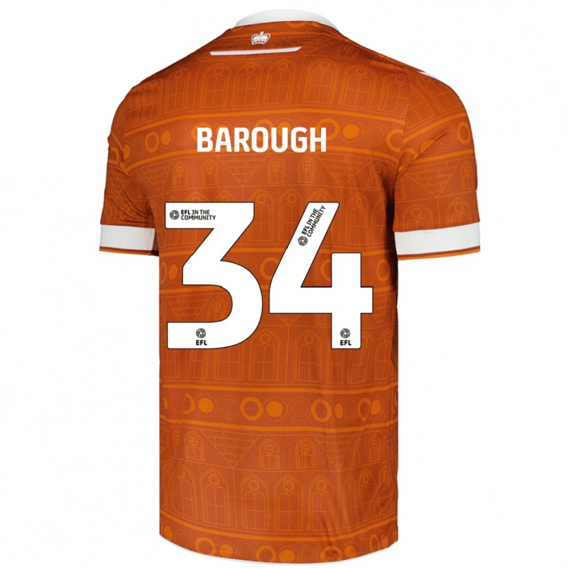 Danxen Kinder Joe Barough #34 Orange Weiß Auswärtstrikot Trikot 2025/26 T-Shirt