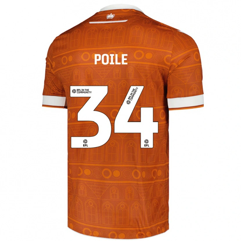 Danxen Kinder Imogen Poile #34 Orange Weiß Auswärtstrikot Trikot 2025/26 T-Shirt