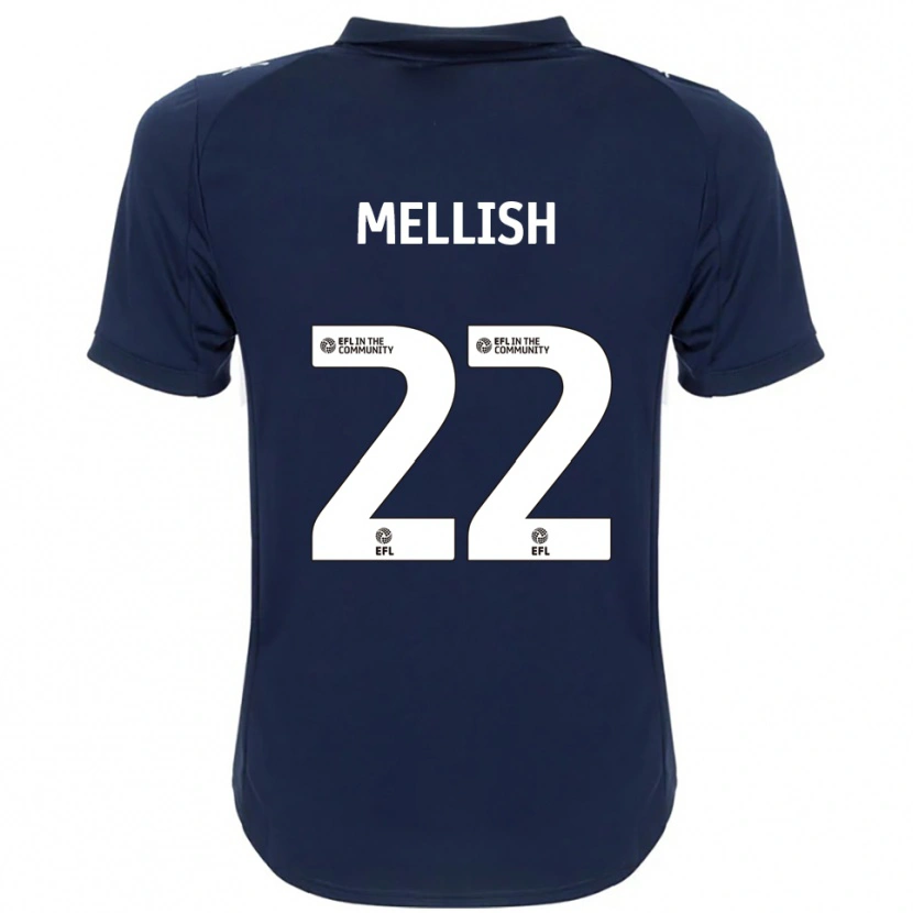Danxen Kinder Jon Mellish #22 Marine Weiß Auswärtstrikot Trikot 2025/26 T-Shirt