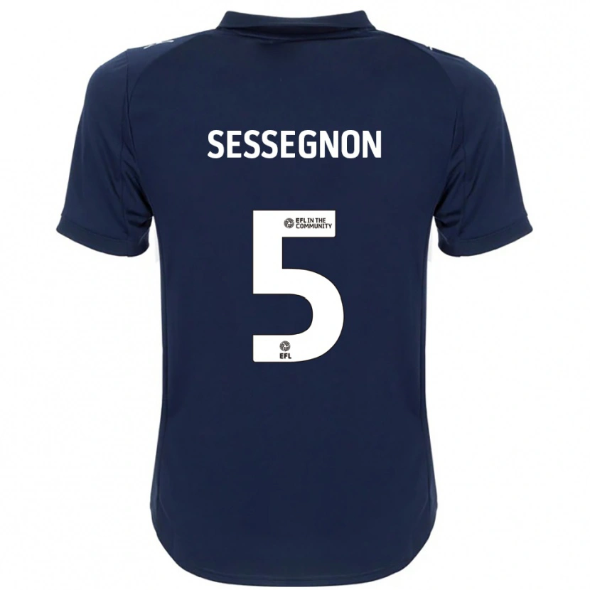 Danxen Kinder Steven Sessegnon #5 Marine Weiß Auswärtstrikot Trikot 2025/26 T-Shirt