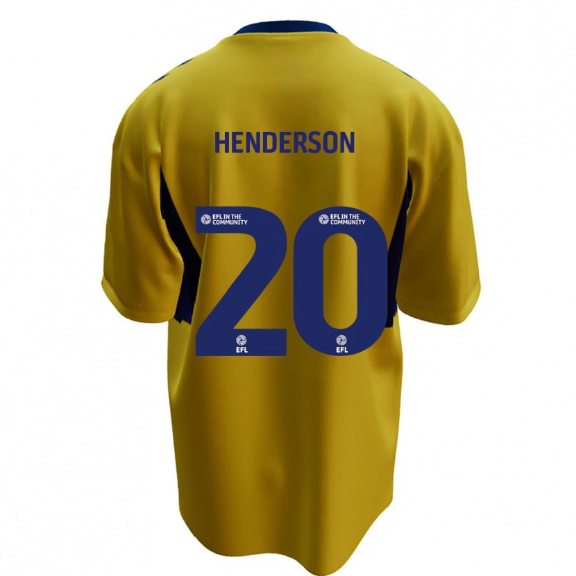 Danxen Kinder Ewan Henderson #20 Gelb Blau Auswärtstrikot Trikot 2025/26 T-Shirt