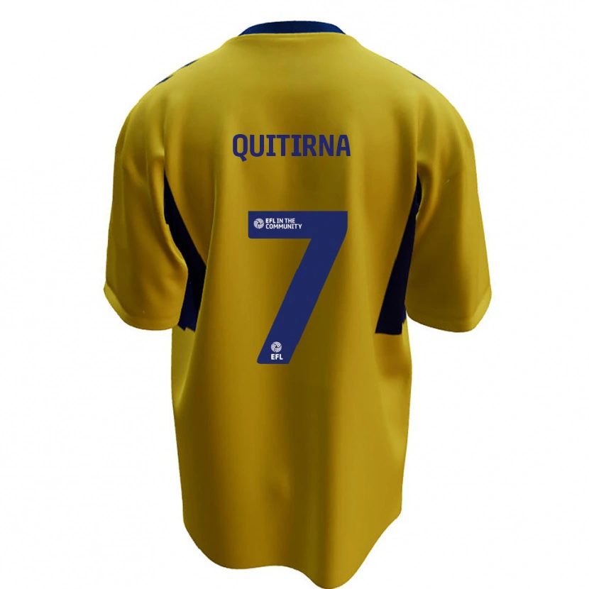 Danxen Kinder Armando Quitirna #7 Gelb Blau Auswärtstrikot Trikot 2025/26 T-Shirt