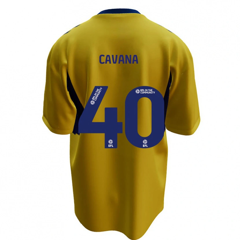 Danxen Kinder Max Cavana #40 Gelb Blau Auswärtstrikot Trikot 2025/26 T-Shirt