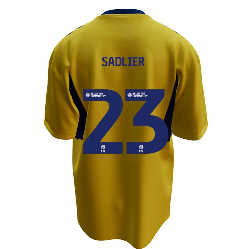 Danxen Kinder Kieran Sadlier #23 Gelb Blau Auswärtstrikot Trikot 2025/26 T-Shirt