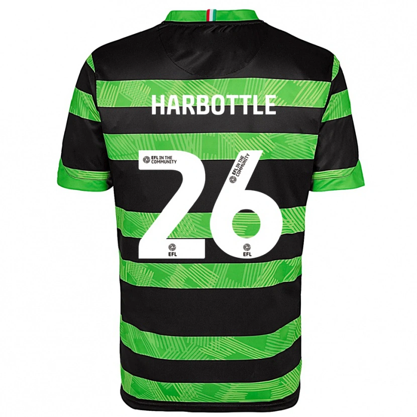 Danxen Kinder Riley Harbottle #26 Schwarz Grün Auswärtstrikot Trikot 2025/26 T-Shirt