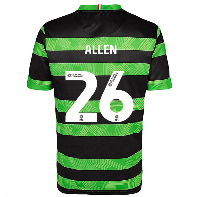 Danxen Kinder Lauren Allen #26 Schwarz Grün Auswärtstrikot Trikot 2025/26 T-Shirt