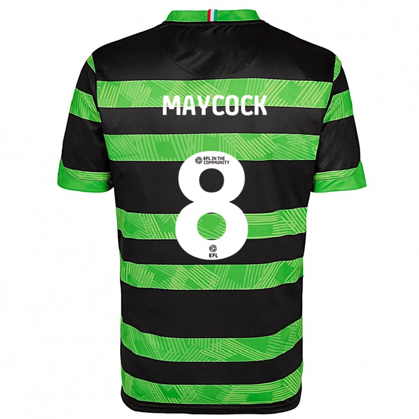 Danxen Kinder Callum Maycock #8 Schwarz Grün Auswärtstrikot Trikot 2025/26 T-Shirt