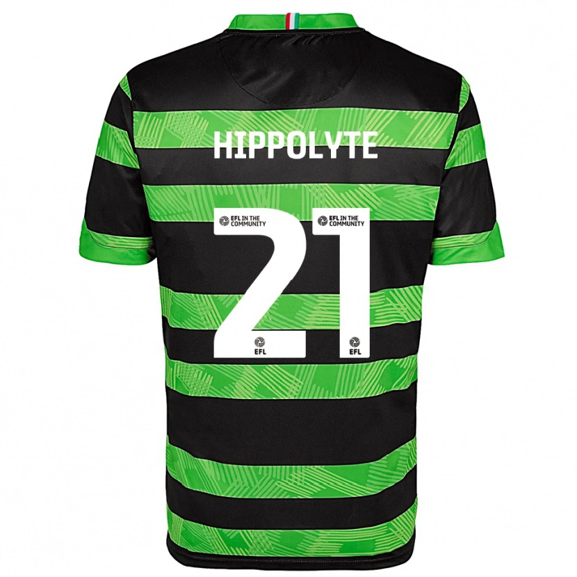Danxen Kinder Myles Hippolyte #21 Schwarz Grün Auswärtstrikot Trikot 2025/26 T-Shirt