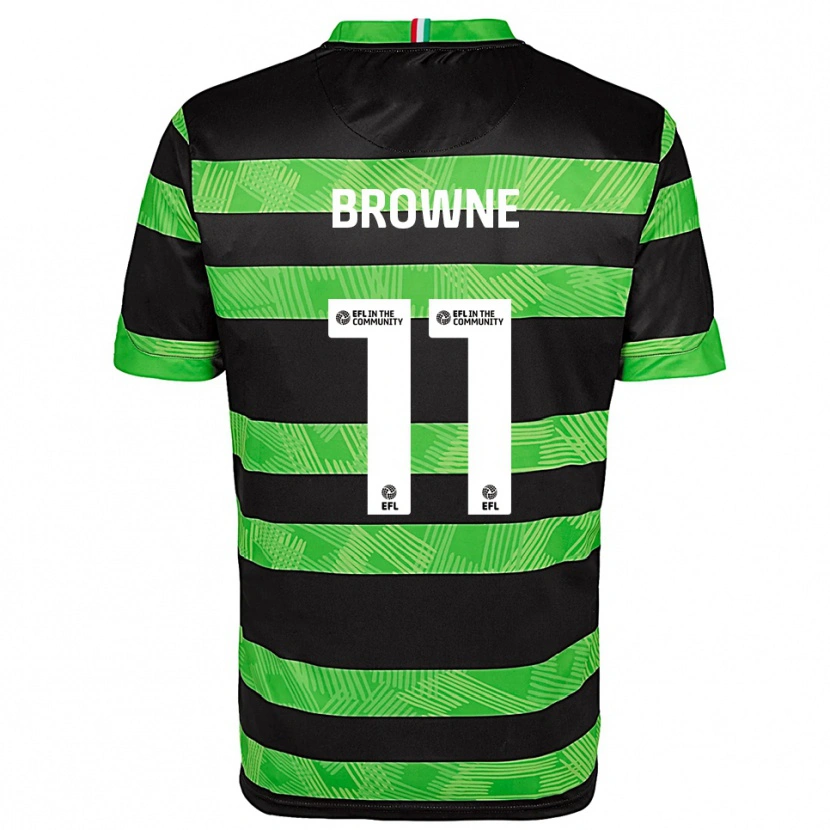 Danxen Kinder Marcus Browne #11 Schwarz Grün Auswärtstrikot Trikot 2025/26 T-Shirt