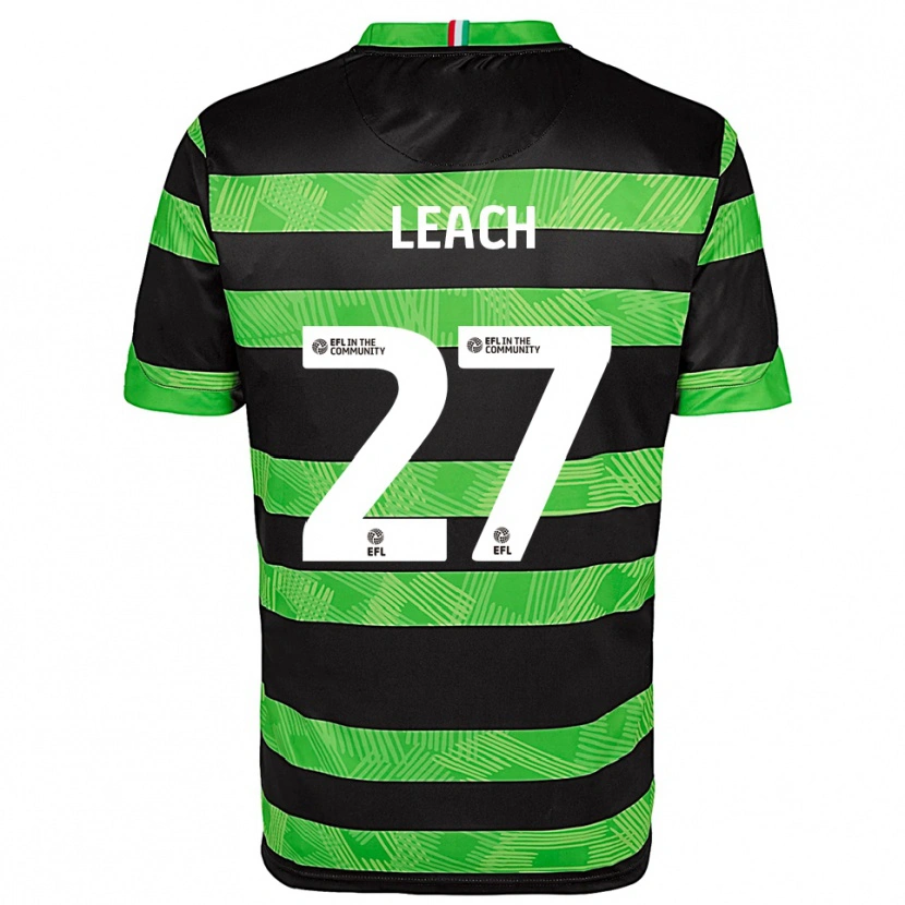 Danxen Kinder Ed Leach #27 Schwarz Grün Auswärtstrikot Trikot 2025/26 T-Shirt