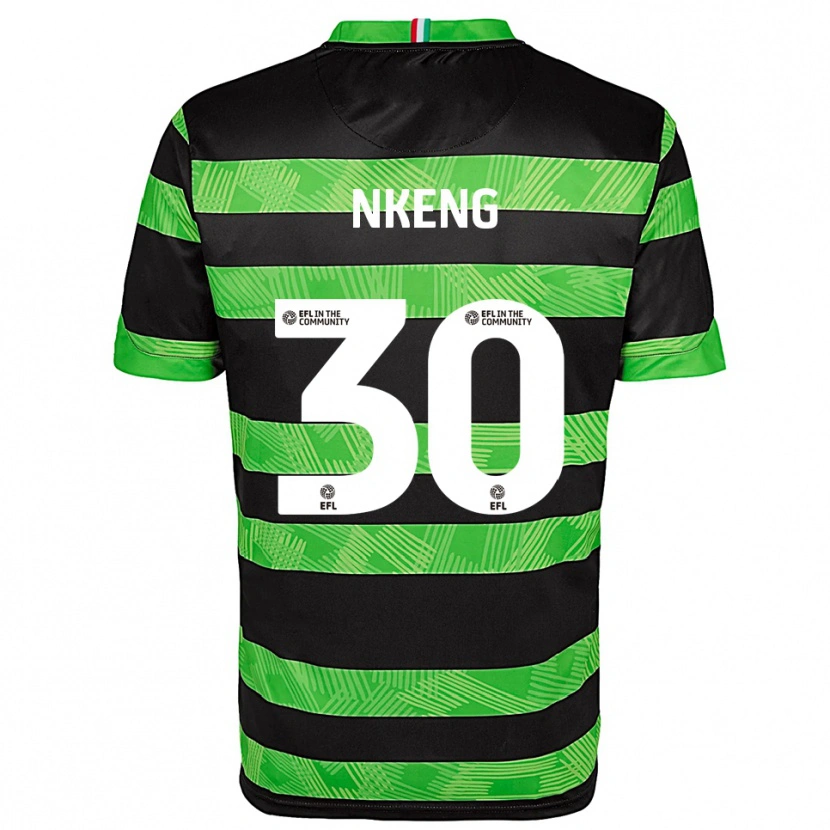 Danxen Kinder Junior Nkeng #30 Schwarz Grün Auswärtstrikot Trikot 2025/26 T-Shirt