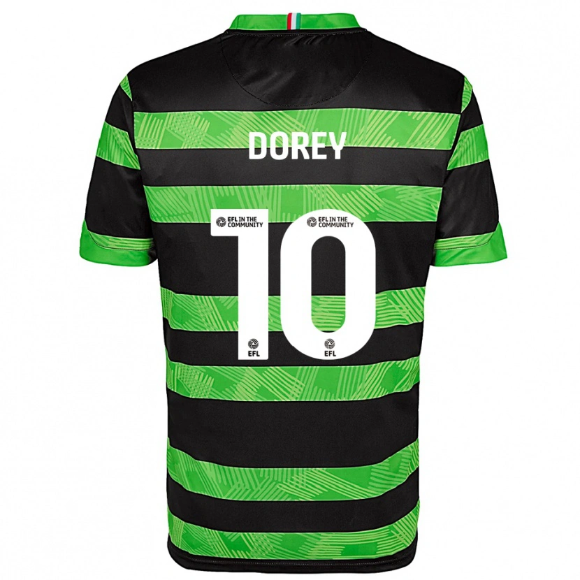 Danxen Kinder Ellie Dorey #10 Schwarz Grün Auswärtstrikot Trikot 2025/26 T-Shirt