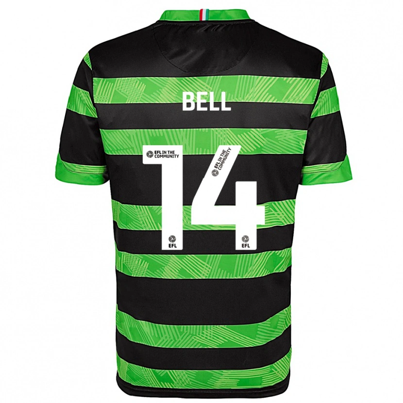 Danxen Kinder Leanne Bell #14 Schwarz Grün Auswärtstrikot Trikot 2025/26 T-Shirt