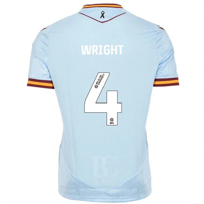 Danxen Kinder Joe Wright #4 Himmelblau Auswärtstrikot Trikot 2025/26 T-Shirt