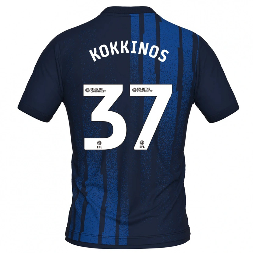Danxen Kinder Ronnie Kokkinos #37 Marine Weiß Auswärtstrikot Trikot 2025/26 T-Shirt