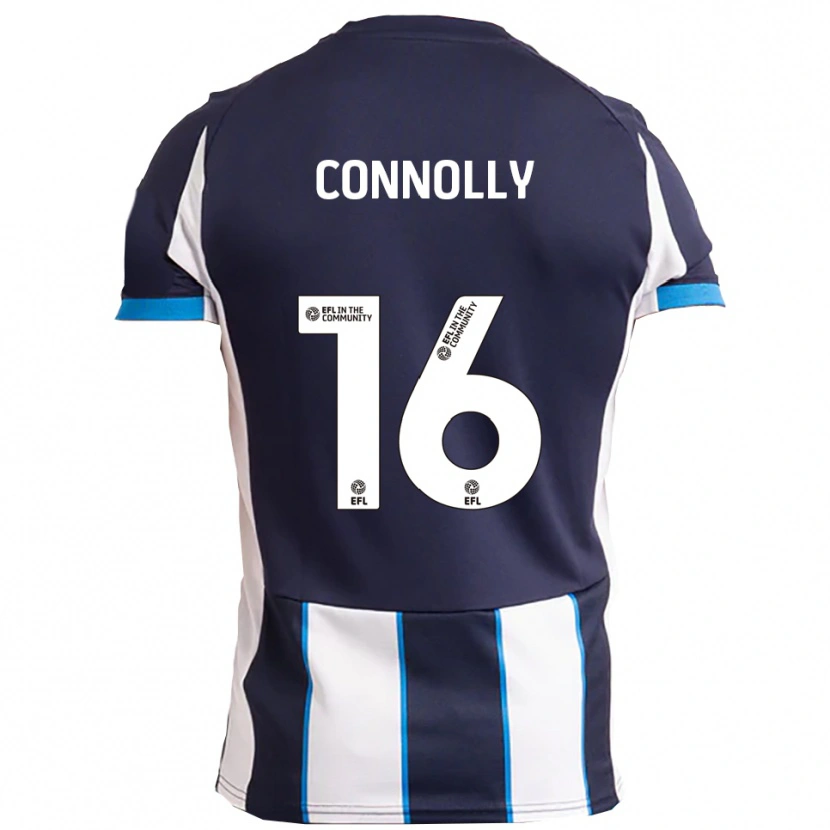 Danxen Kinder Callum Connolly #16 Weiß Marine Auswärtstrikot Trikot 2025/26 T-Shirt