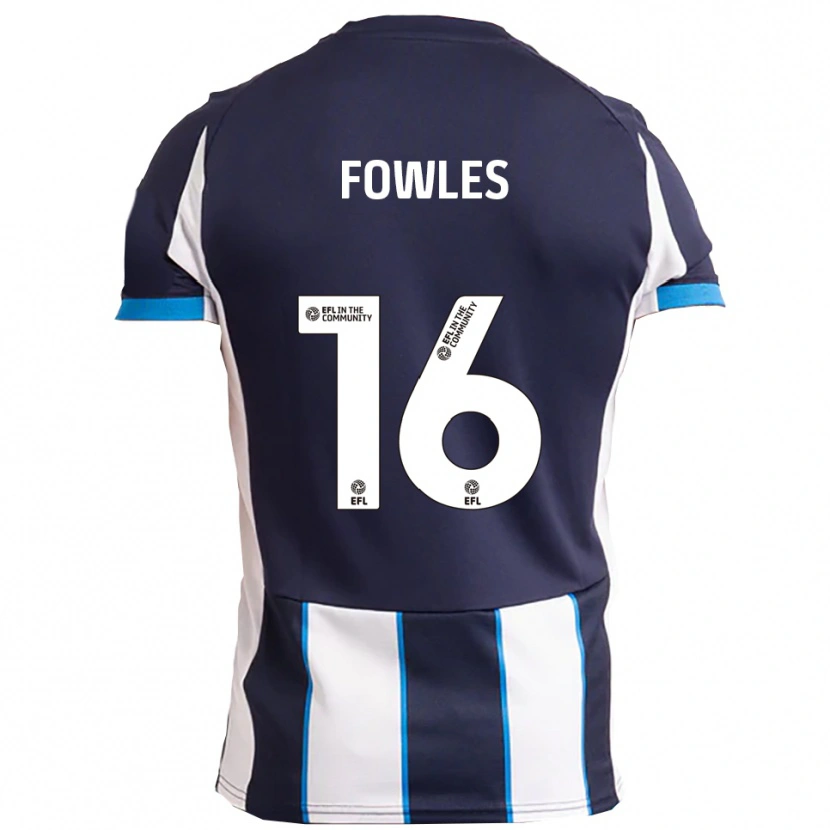 Danxen Kinder Josh Fowles #16 Weiß Marine Auswärtstrikot Trikot 2025/26 T-Shirt