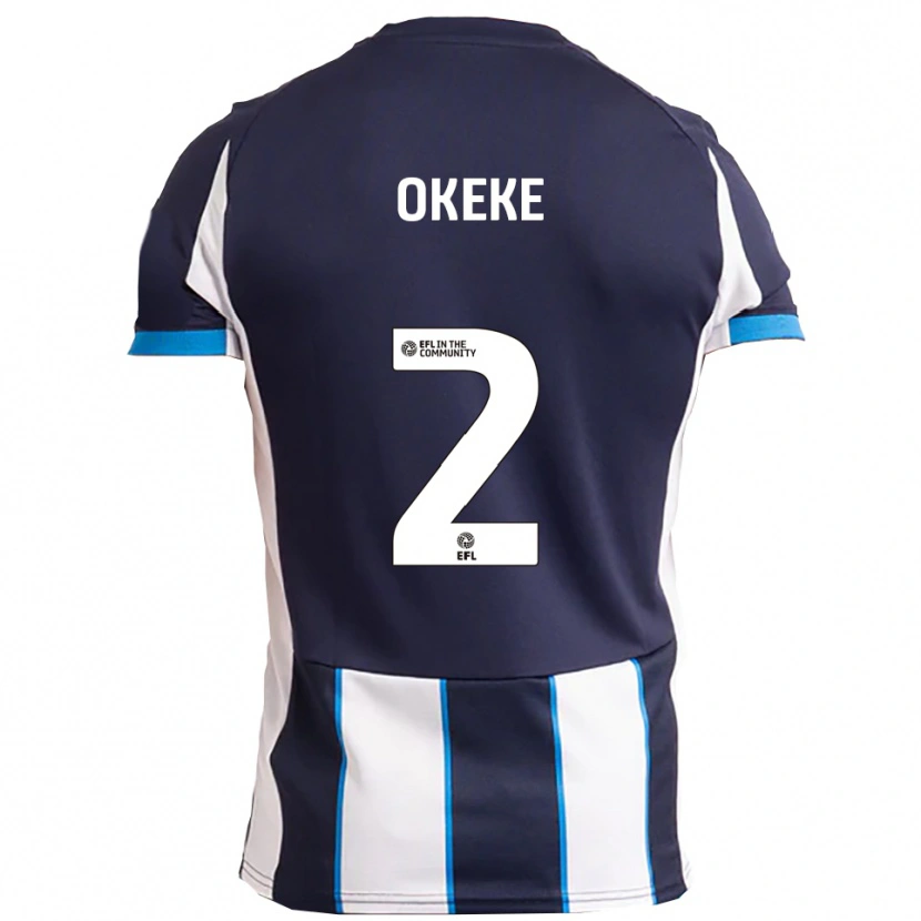 Danxen Kinder Jid Okeke #2 Weiß Marine Auswärtstrikot Trikot 2025/26 T-Shirt