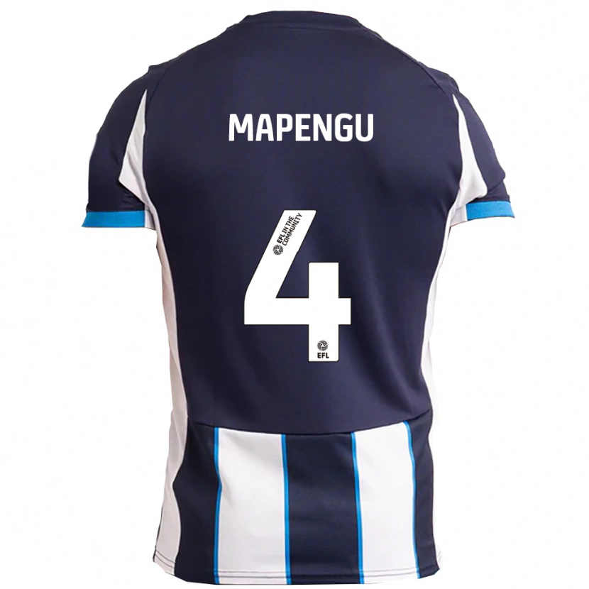 Danxen Kinder Nathaniel Mapengu #4 Weiß Marine Auswärtstrikot Trikot 2025/26 T-Shirt