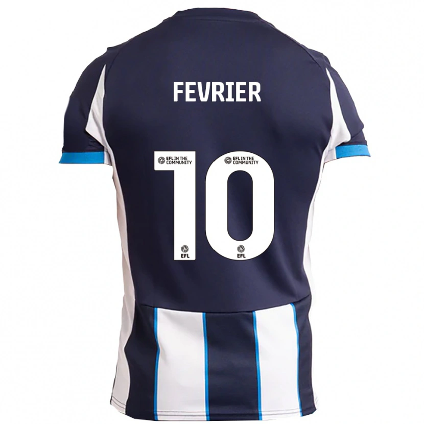 Danxen Kinder Jayden Fevrier #10 Weiß Marine Auswärtstrikot Trikot 2025/26 T-Shirt