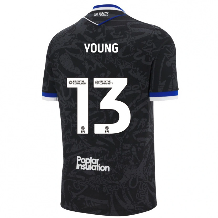 Danxen Kinder Brad Young #13 Schwarz Weiß Auswärtstrikot Trikot 2025/26 T-Shirt