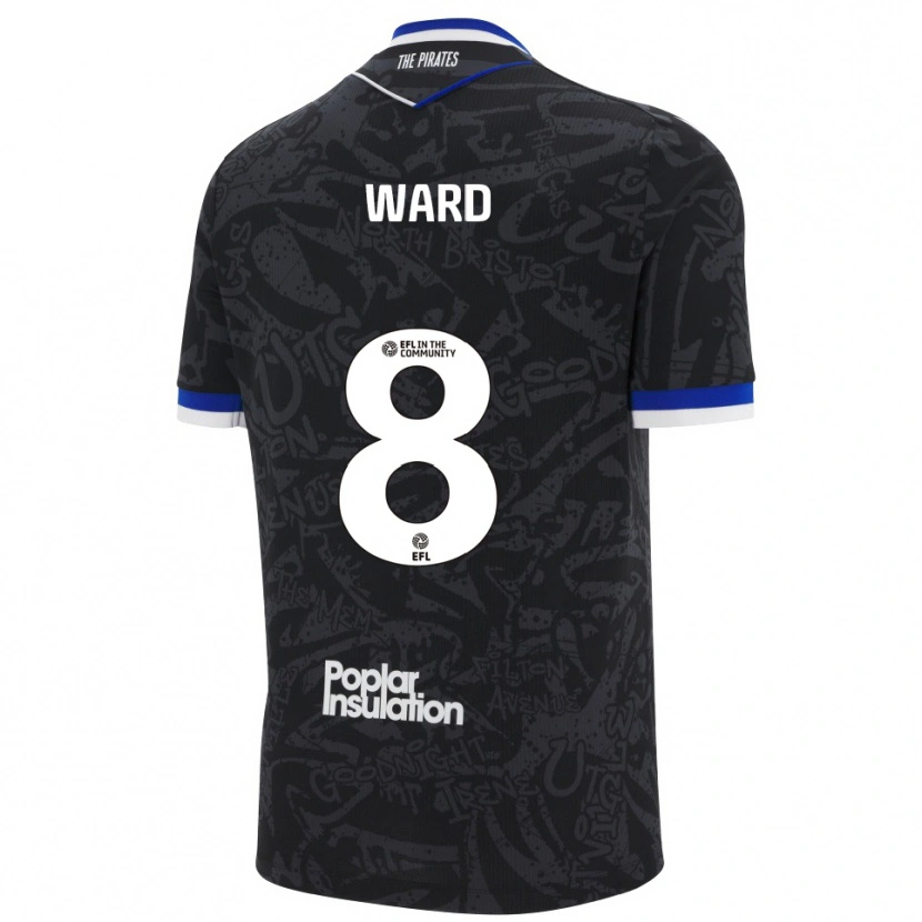 Danxen Kinder Grant Ward #8 Schwarz Weiß Auswärtstrikot Trikot 2025/26 T-Shirt