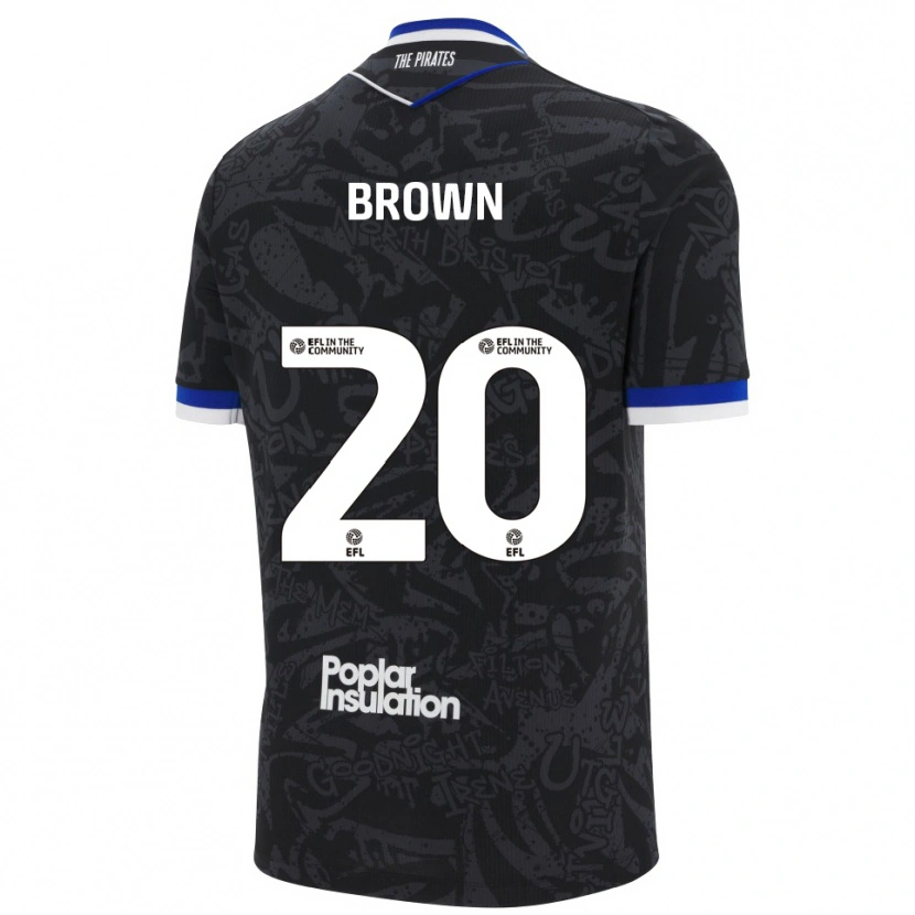 Danxen Kinder Jevani Brown #20 Schwarz Weiß Auswärtstrikot Trikot 2025/26 T-Shirt